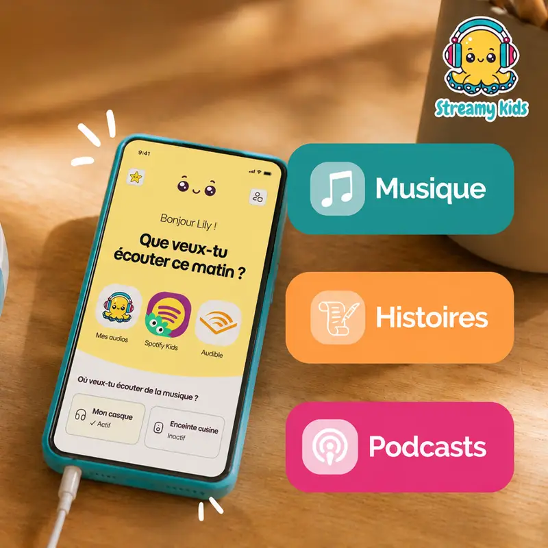 Lire la suite à propos de l’article Streamy Kids : l&rsquo;appareil qui réinvente l&rsquo;écoute audio des enfants sans smartphone